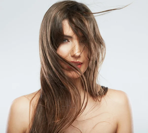 Женщина с движением волос — стоковое фото