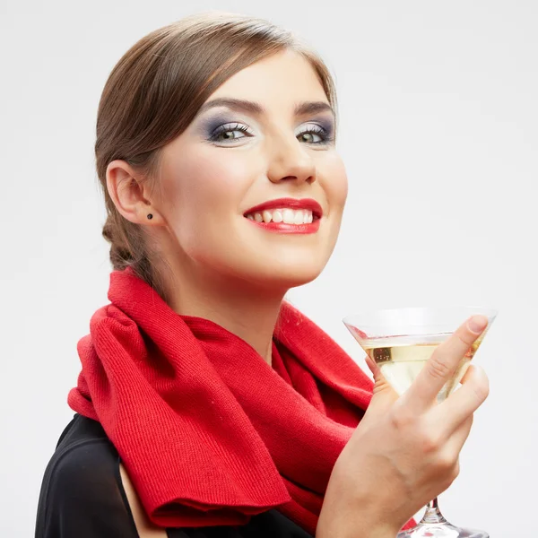 Mujer con copa de cóctel — Foto de Stock