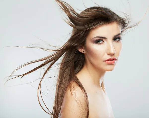 Femme avec mouvement de cheveux — Photo