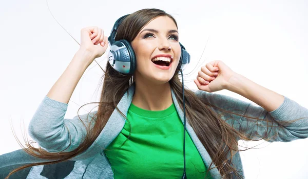 Young woman with headphones — Stock Photo, Image