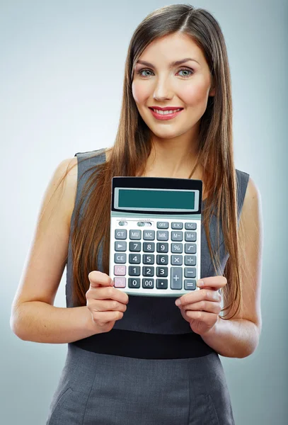 Бизнес-женщина с калькулятором — стоковое фото
