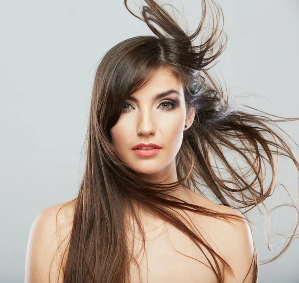 Mulher com movimento de cabelo — Fotografia de Stock