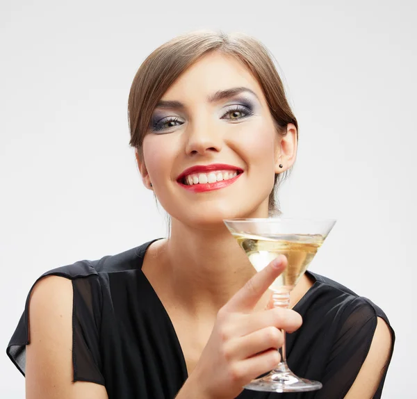 Woman with cocktail glass Royalty Free Stock Images