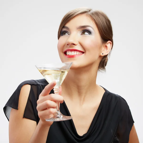 Woman with cocktail glass Royalty Free Stock Images