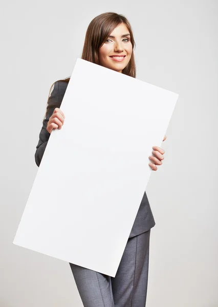 Business woman with blank board Royalty Free Stock Images