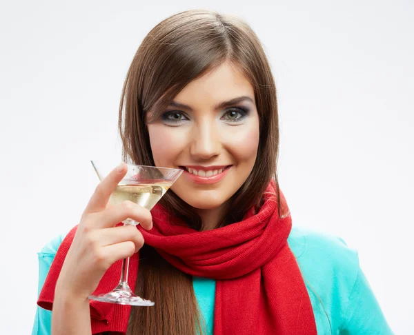 Mujer con copa de cóctel — Foto de Stock