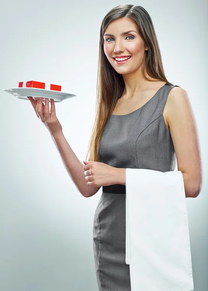 Woman showing business concept — Stock Photo, Image