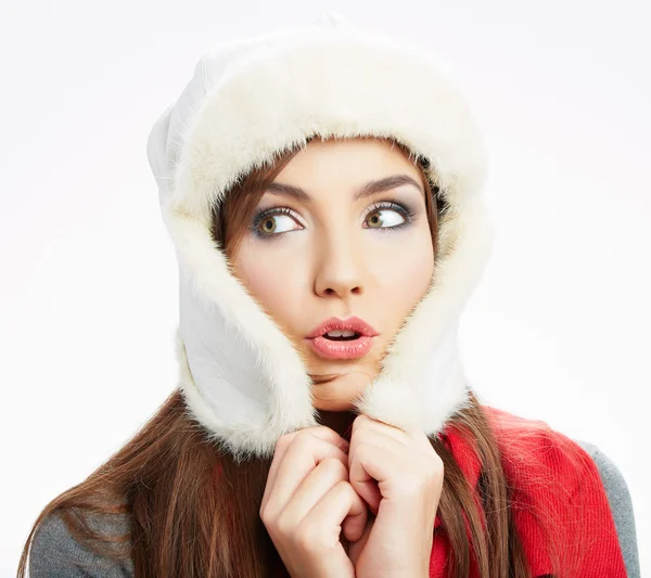 Winter stijl portret van vrouw — Stockfoto