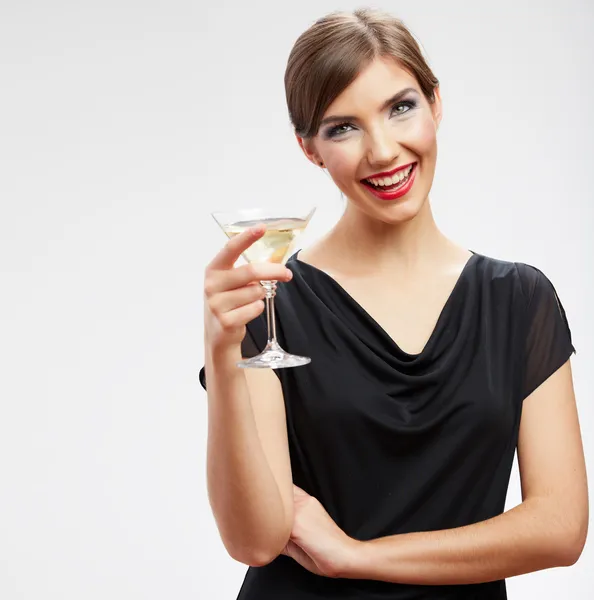 Mujer con copa de cóctel — Foto de Stock