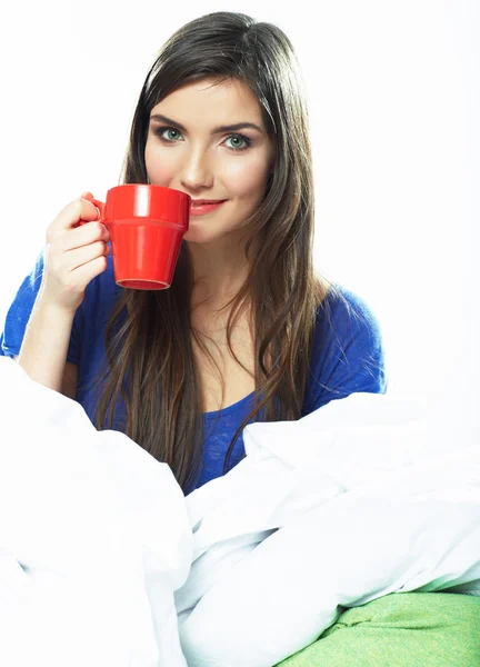 Portrait of woman with cup — Stock Photo, Image