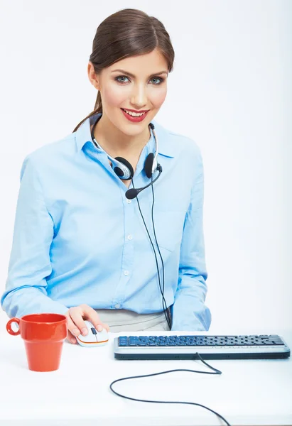 Business woman tid koncept, röd kaffekopp. bryta arbetet — Stockfoto