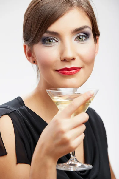 Mujer con copa de cóctel — Foto de Stock
