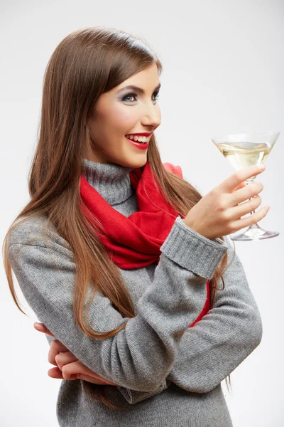 Donna con bicchiere da cocktail — Foto Stock