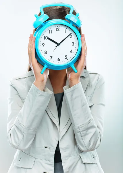 Mujer de negocios con concepto de tiempo — Foto de Stock