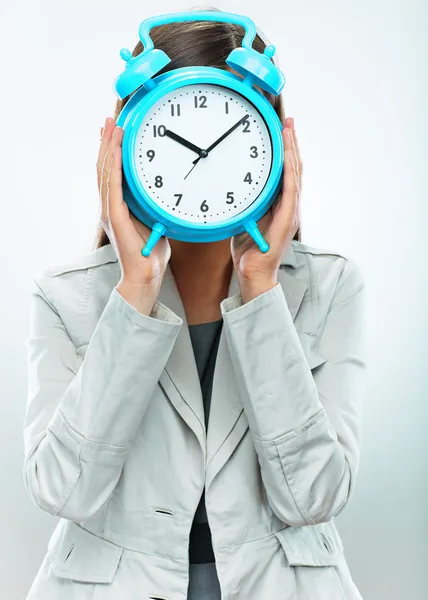 Business woman with time concept — Stock Photo, Image