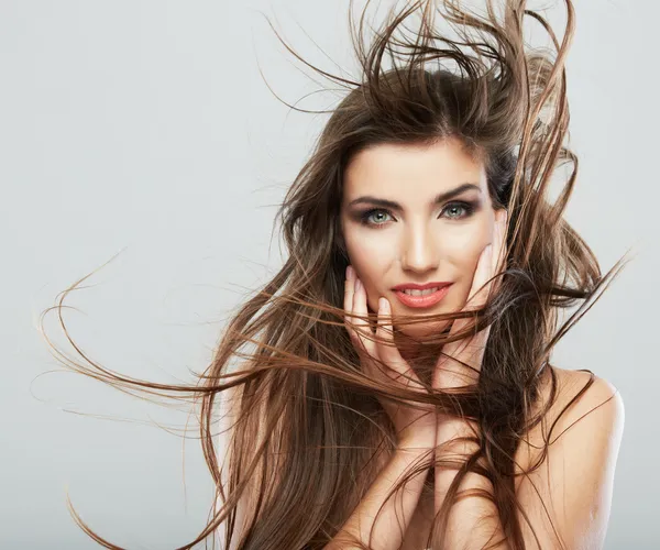 Kadın saç hareket ile — Stok fotoğraf