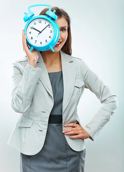 Business woman with time concept — Stock Photo, Image