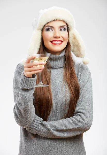 Mujer con copa de cóctel — Foto de Stock