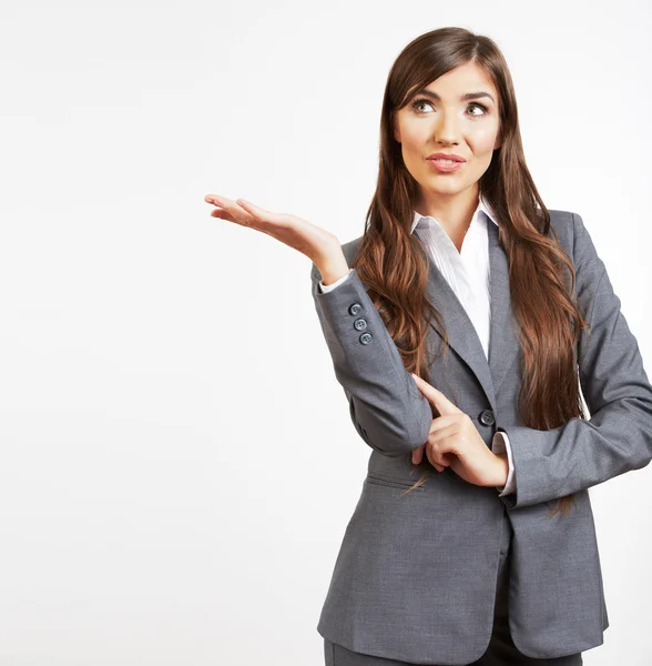 Business woman showing hands — Stock Photo, Image