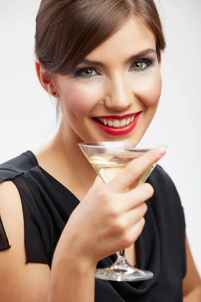 Mujer con copa de cóctel — Foto de Stock