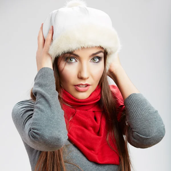 Retrato de mujer estilo invierno — Foto de Stock