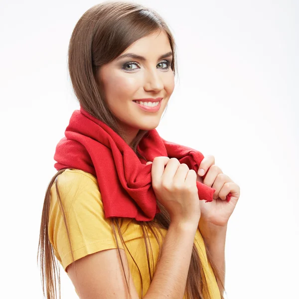 Donna con sciarpa — Foto Stock
