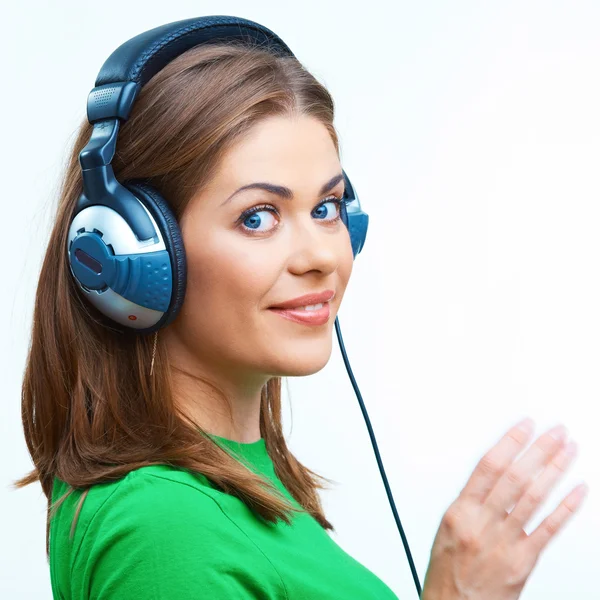 Mujer joven con auriculares —  Fotos de Stock