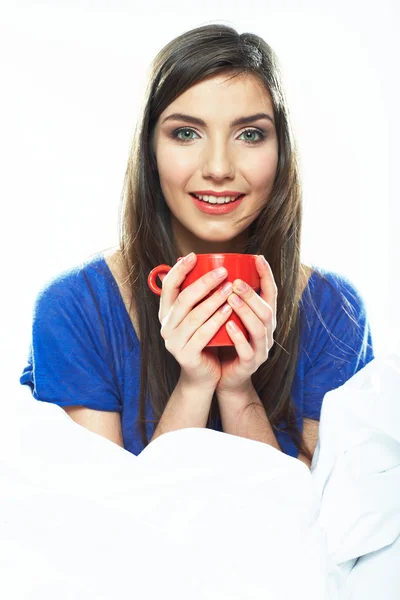 Portrait de femme avec tasse — Photo