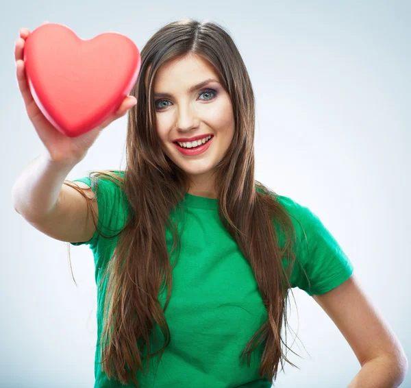 Vrouw met hart — Stockfoto