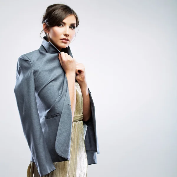 Retrato de mujer con chaqueta — Foto de Stock