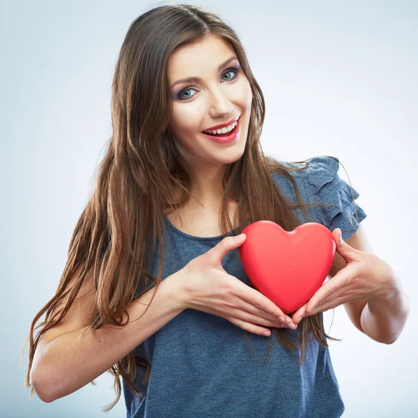 Woman with heart — Stock Photo, Image