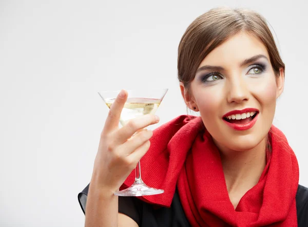 Mujer con copa de cóctel — Foto de Stock