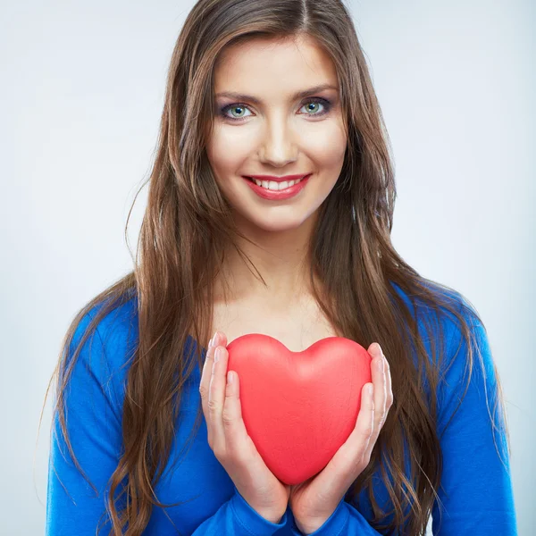 Donna con cuore — Foto Stock