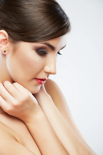 Primer plano retrato de la mujer — Foto de Stock