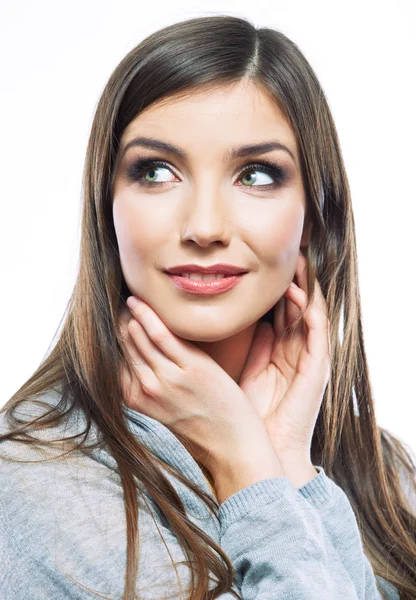 Primer plano retrato de la mujer sonriente — Foto de Stock