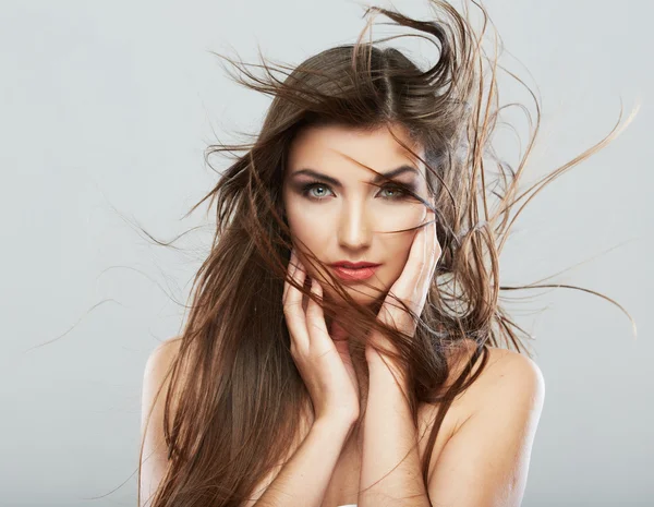 Woman with hair motion Royalty Free Stock Images