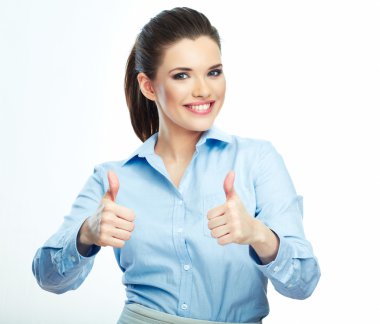 Business woman with thumb up