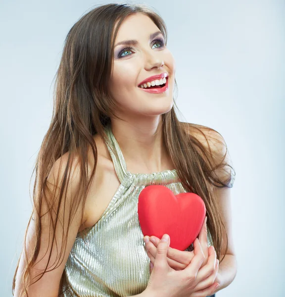 Frau mit Liebessymbol — Stockfoto