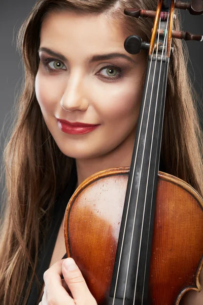 Femme avec violon — Photo