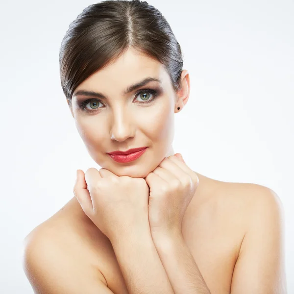 Primer plano retrato de la mujer — Foto de Stock