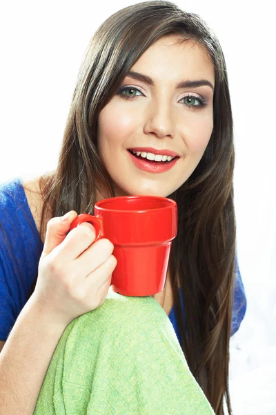 Frau mit Kaffeetasse — Stockfoto