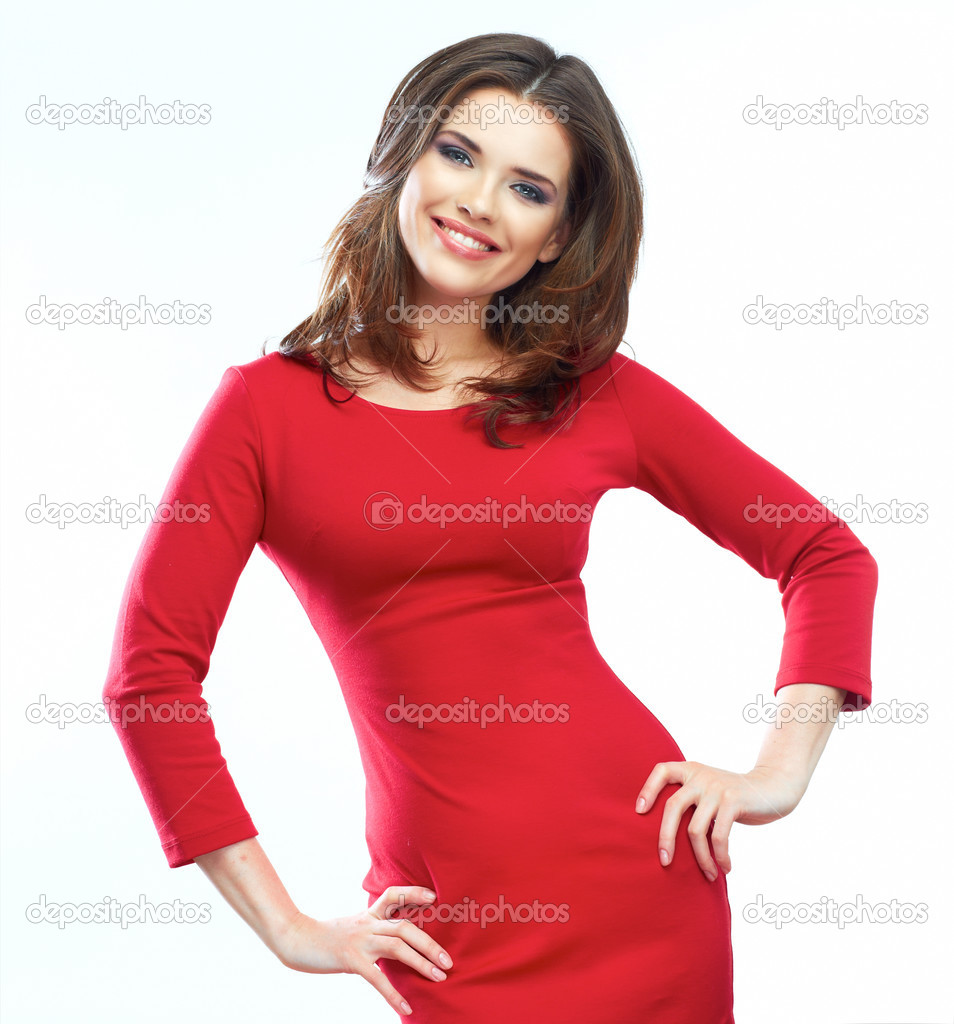 Red dressed woman