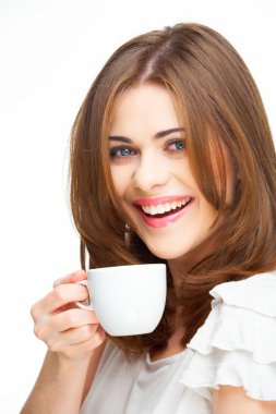 kahve fincanı kadınla