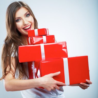 Kadını tutun hediye kutusu