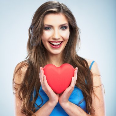 Kadını tutun kırmızı kalp