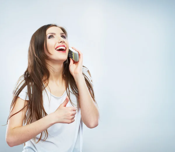 Vrouw met telefoon — Stockfoto