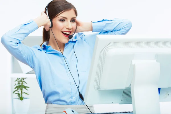 Woman customer service worker — Stock Photo, Image