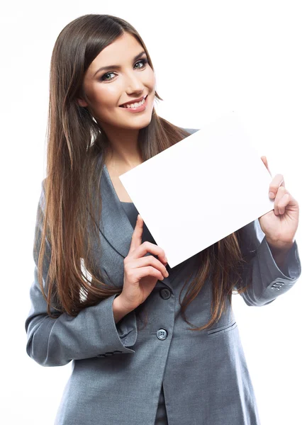 Mujer de negocios con blanco — Foto de Stock