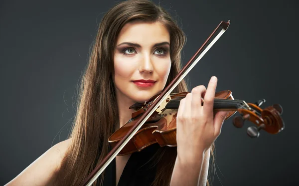 Donna con Violino — Foto Stock