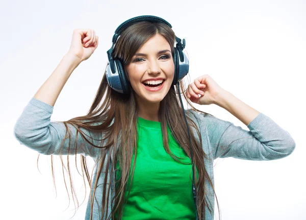 Mujer con auriculares —  Fotos de Stock